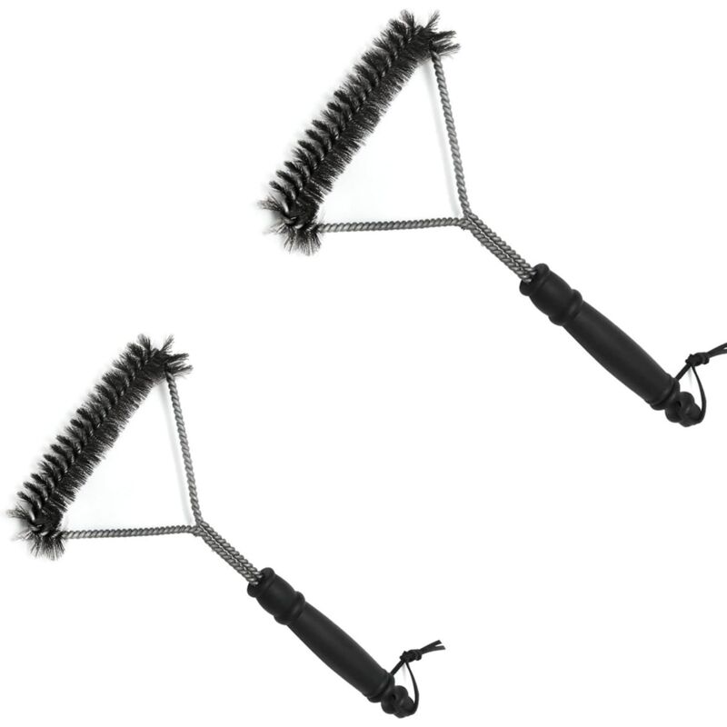 foto del prodotto zvd 2 pieces barbecue brush, grill cleaning brush, cooking grill brush, charcoal, grill, stainless steel bristle, grill cleaning accessories 30cmx