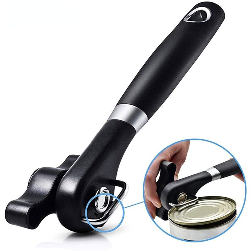 immagine 0 del prodotto zvd manual can opener with smooth edges, no sharp edges with soft handles, food grade stainless steel can opener, professional ergonomic can opener