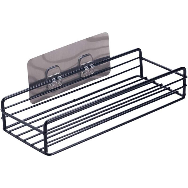 foto del prodotto bathroom shelves shower storage shelf mounted bathroom wall mounted storage shelf black 