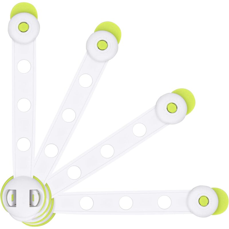 foto del prodotto child safety cupboard doors,4 pcs baby safety latches,baby door stops safety lock for drawer,door,cabinets,fridge,toilet