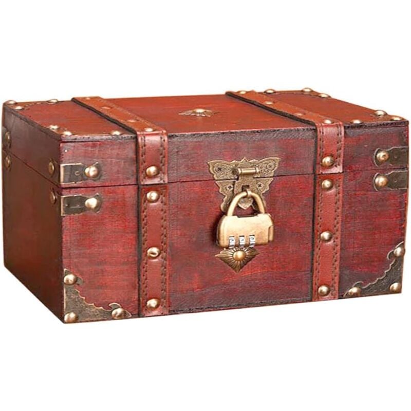 foto del prodotto zvd treasure chest wooden chest pirate wooden treasure chests treasure chest storage box treasure chest wooden treasure chest with lock mini