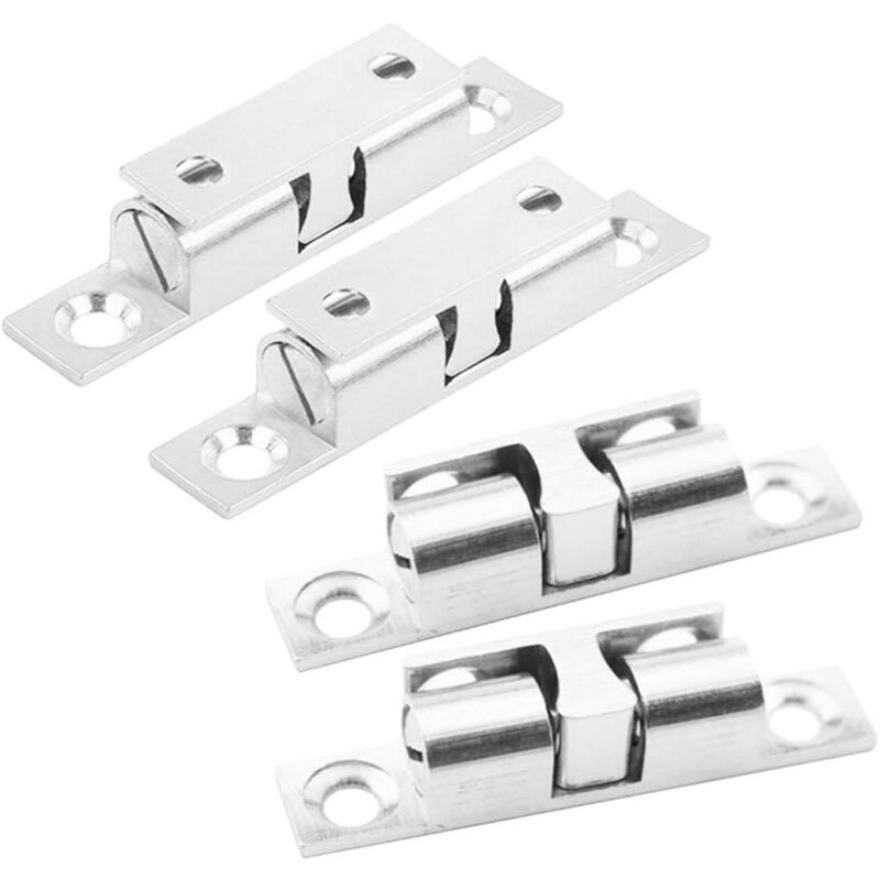 foto del prodotto 4 pieces door catches,metal ball roller,stainless steel cabinet door latch silver