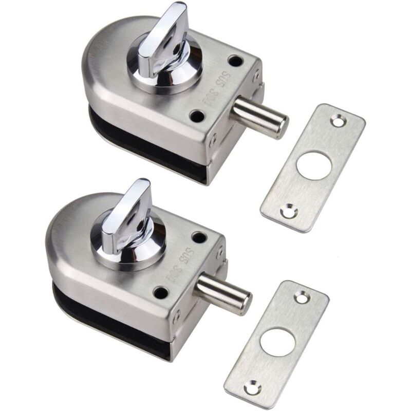 foto del prodotto pack 304 stainless steel glass door latch for bathroom, toilet, shops, frameless glass doors half round