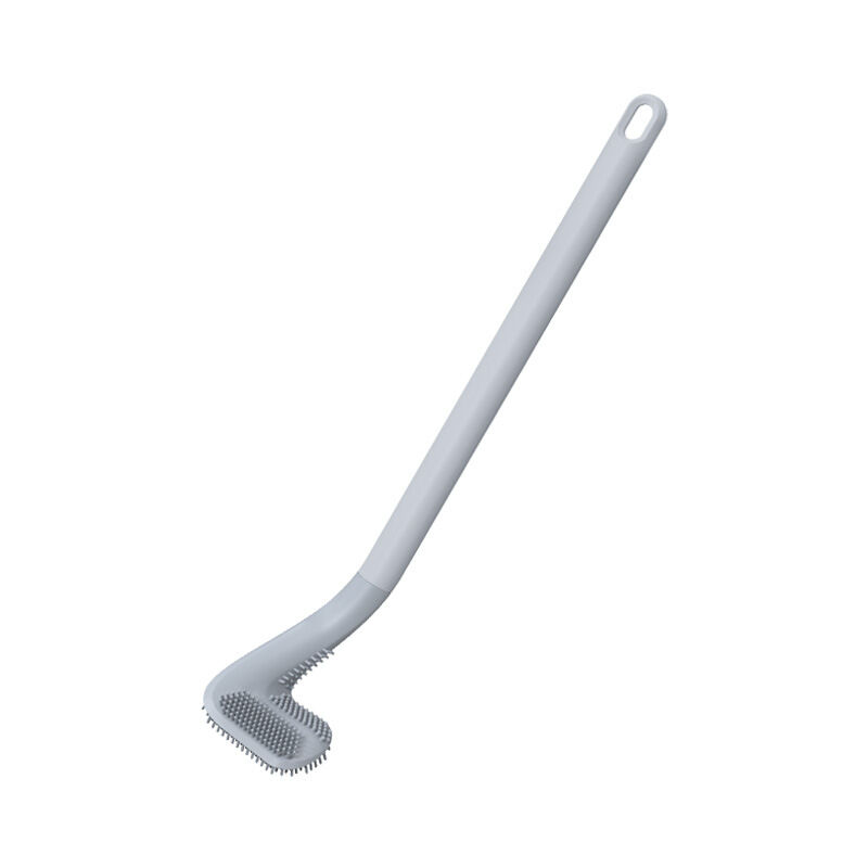 foto del prodotto golf silicone toilet brush long handle wall mounted cleaning toilet brush with holder set white 