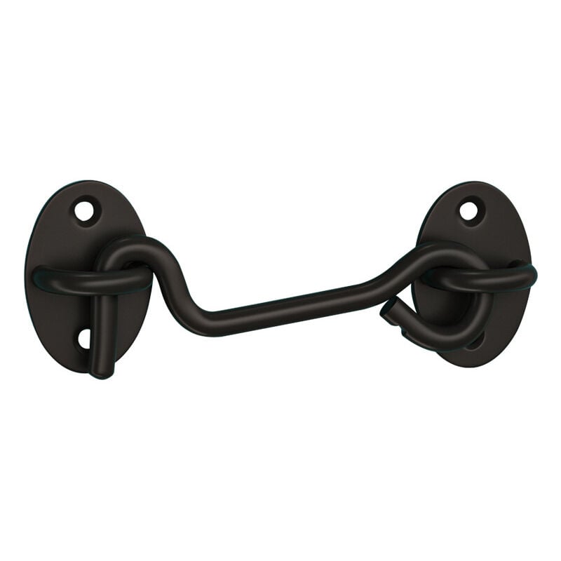 foto del prodotto 2 pack black stainless steel cabin latch hooks with mounting screws for windows, barn doors, shed doors, garage doors 75mm 
