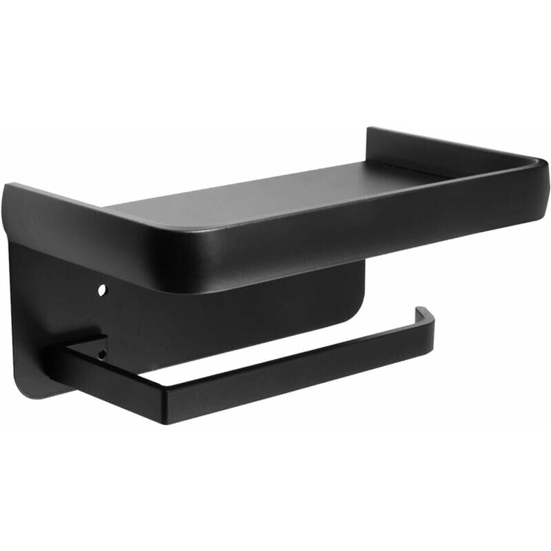 foto del prodotto zvd storage rack, aluminum wall mounted toilet paper holder for bathroom and kitchen black 
