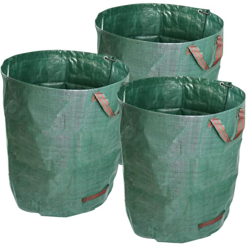 foto del prodotto garden waste bags 3 pieces waterproof reusable garden bag heavy duty large bags with handles freestanding and foldable leaf bags v7070 500l 