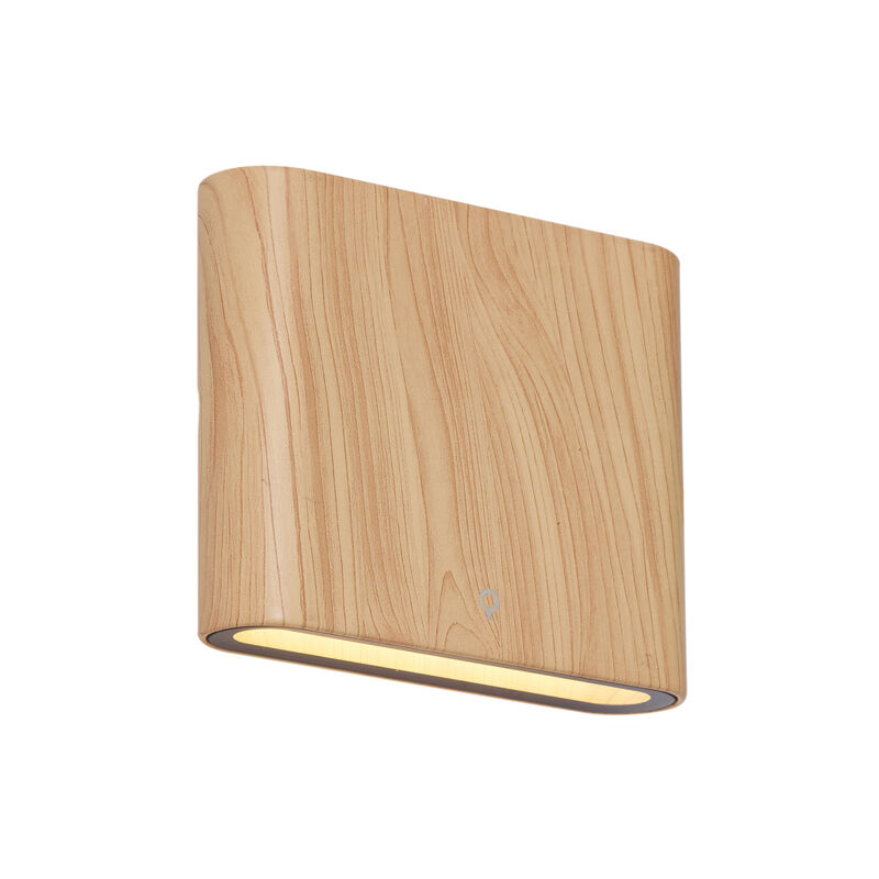 immagine 0 del prodotto appliques batt scandinavo alluminio,vetro legno allungato non sostituibile led max. 2 x 6.4 watt qazqa