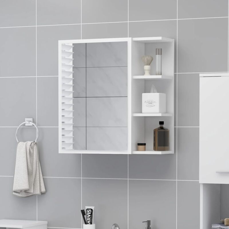 foto del prodotto furniture limited armadietto a specchio bianco 62,5x20,5x64 cm