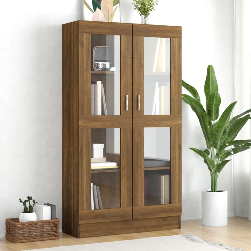 foto del prodotto furniture limited mobile vetrina rovere marrone 82,5x30,5x150cm