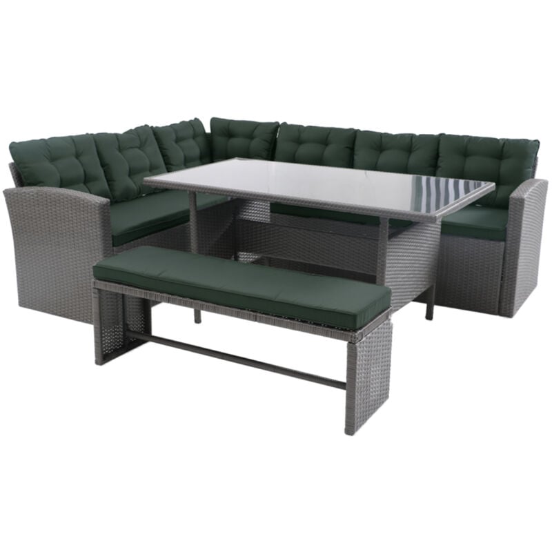 foto del prodotto salotto da giardino 8 posti resina intrecciata grigio scuro moorea