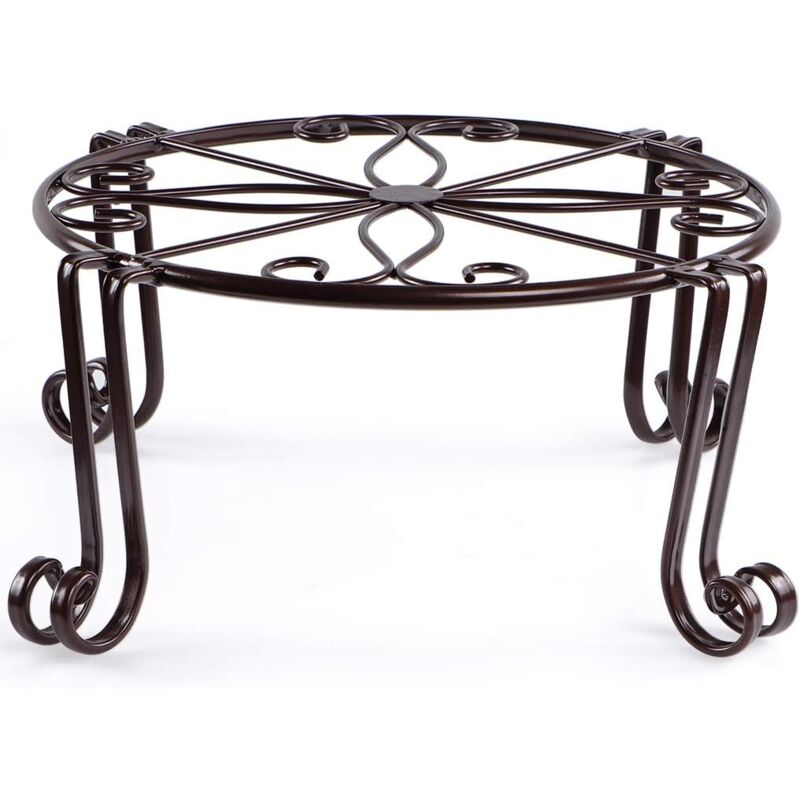 foto del prodotto plant stand, metal potted plant stand 30 15cm, wrought iron flower pot holder for decoration brown 