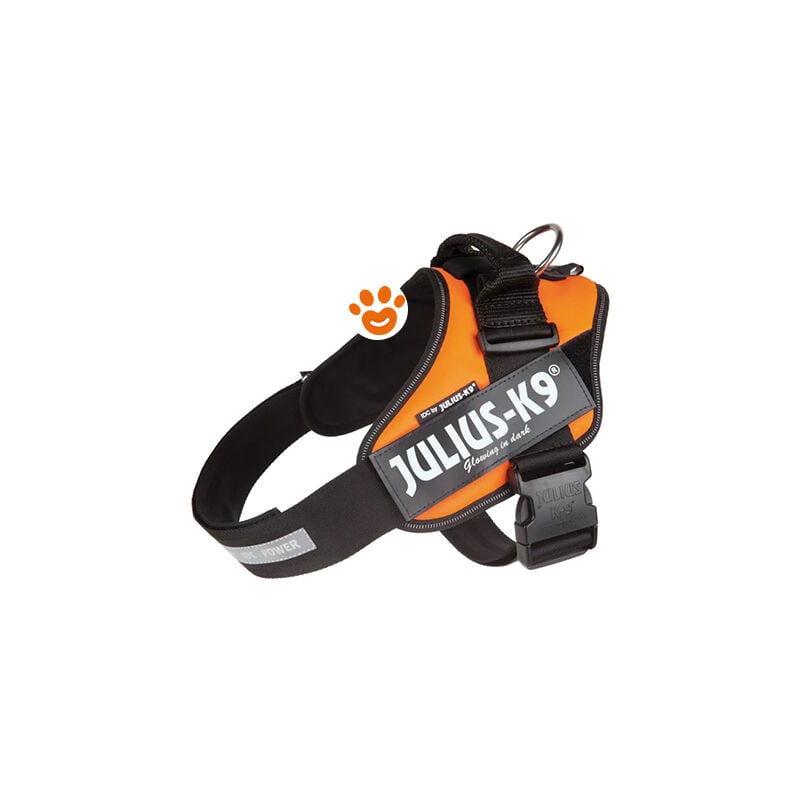 foto del prodotto julius k9 pettorina idc powerharness con fantasia ita pettorina idc powerharness con fantasia ita arancio fluo, xxs baby 2 33 45cm 
