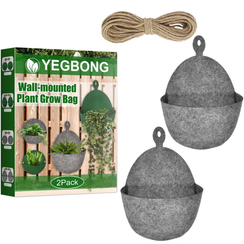 foto del prodotto zvd wall mounted felt plant grow bag home gardening three dimensional vertical greening gray 2
