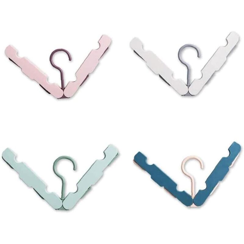 foto del prodotto foldable clothes hangers, 4pcs portable travel clothes hanger, camping clothes hangers mini clothes hanger for home travel
