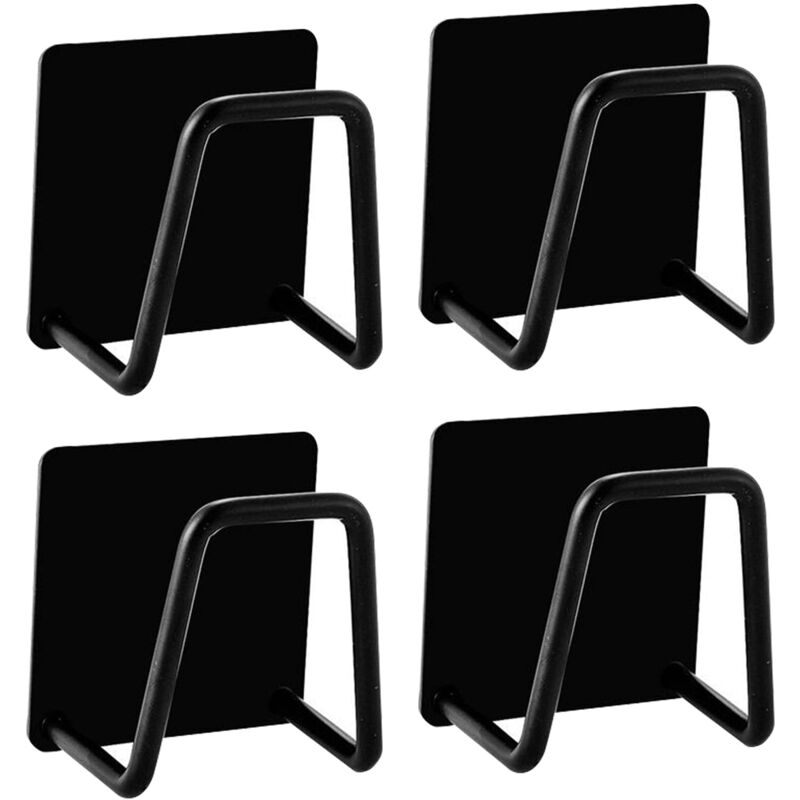 foto del prodotto self adhesive sponge holder kitchen sponge holder sponge holder kitchen sink adhesive hooks for dishcloths, pot lids, drain plugs black, 4 