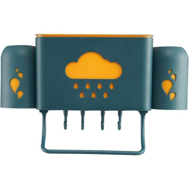 foto del prodotto large capacity toothbrush holder wall mounted toothbrush holder bathroom creative mouthwash cup storage box