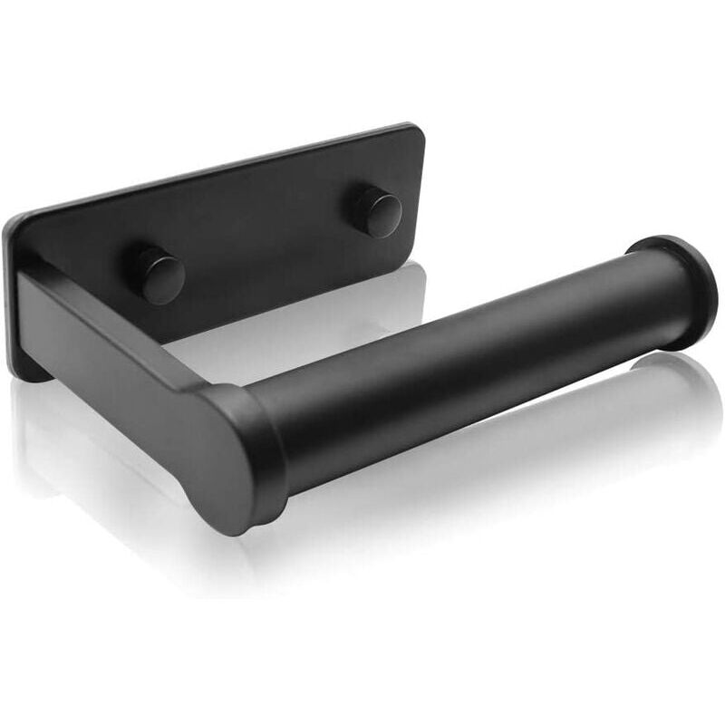 foto del prodotto zvd wall mounted aluminum toilet paper holder, black self adhesive wall mounted toilet paper dispenser, without drilling toilet paper holder