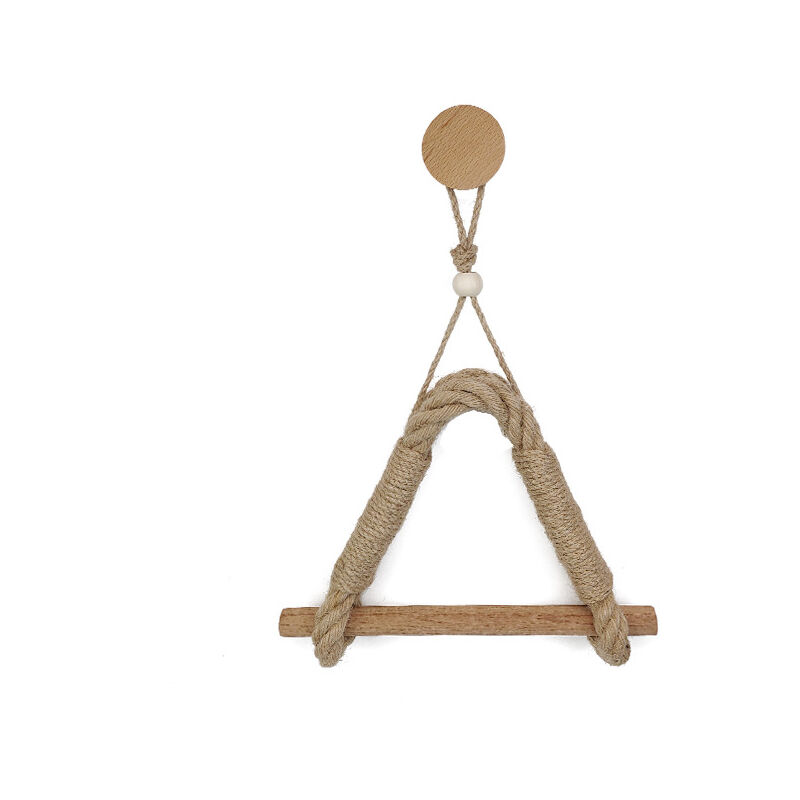 foto del prodotto solid wood hemp rope tissue holder wall hanging cotton rope solid wood hemp rope