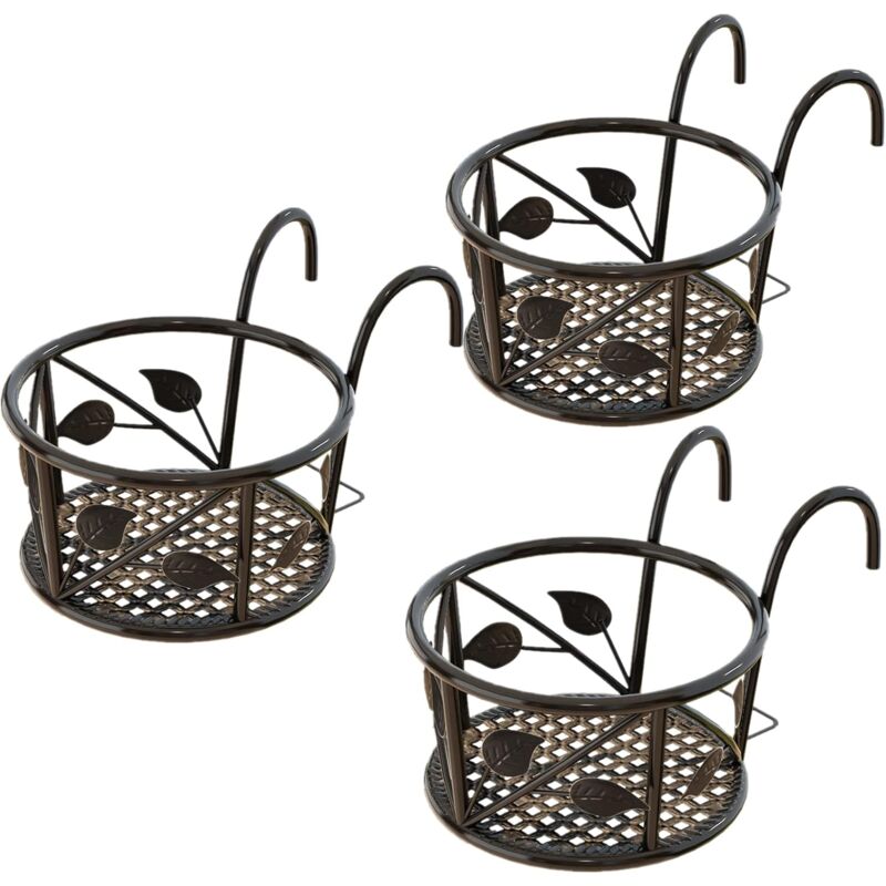 foto del prodotto zvd 3 sturdy metal plant stand, plant stand for balcony, bistro and cafeteria decoration, indoor and outdoor planter flower pot holders, sturdy