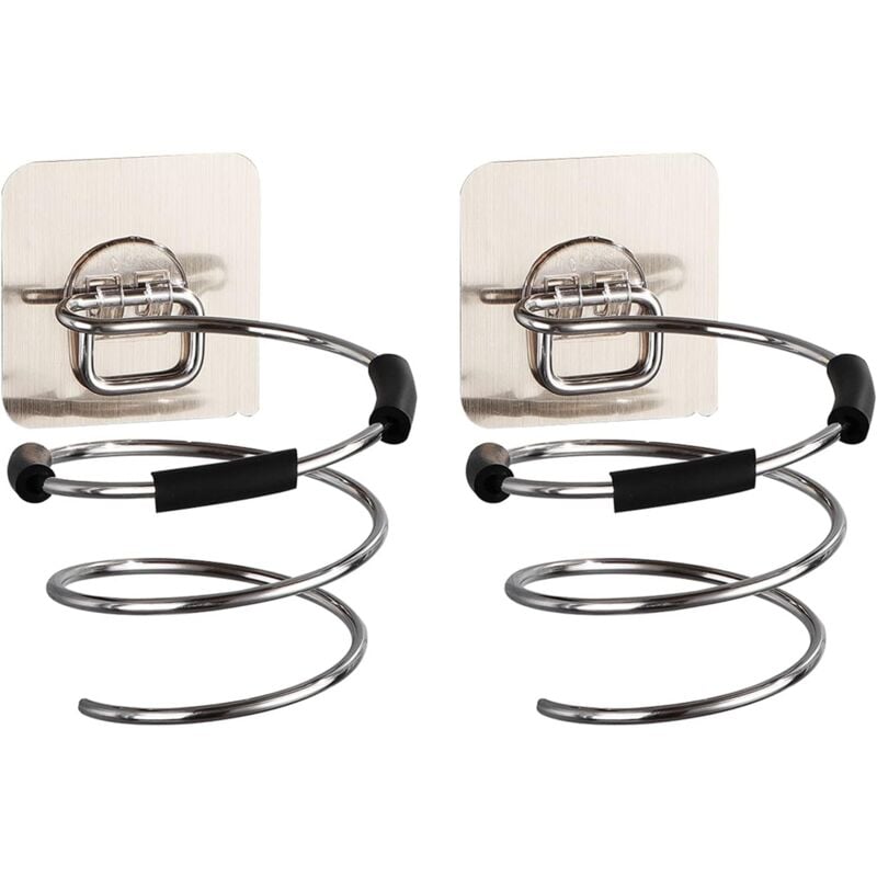 foto del prodotto zvd hair dryer holder, 2 pieces hair straightener holder, hair straightener holder, made of stainless steel, no perforation, load resistant,