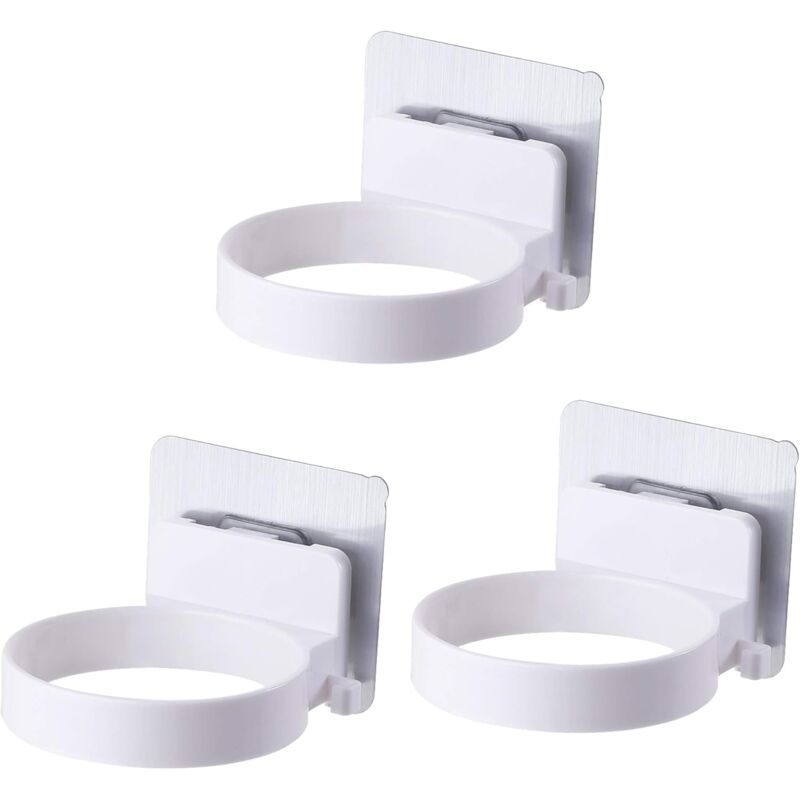 foto del prodotto zvd 3pcs wall mounted hair dryer holder, hair dryer holder mounting bracket, self adhesive suction cup hair dryer shelf, for bedrooms, washroom,