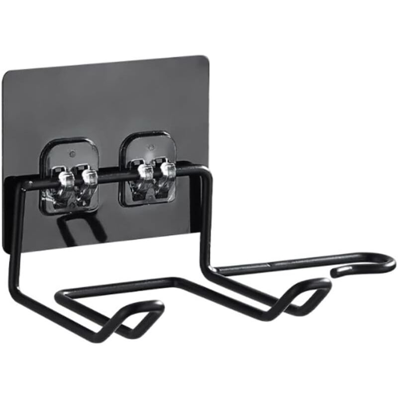 foto del prodotto zvd hair dryer holder, no drilling hair dryer holder, hair dryer hanger, stainless steel, self adhesive hair dryer holder for flat irons, curling