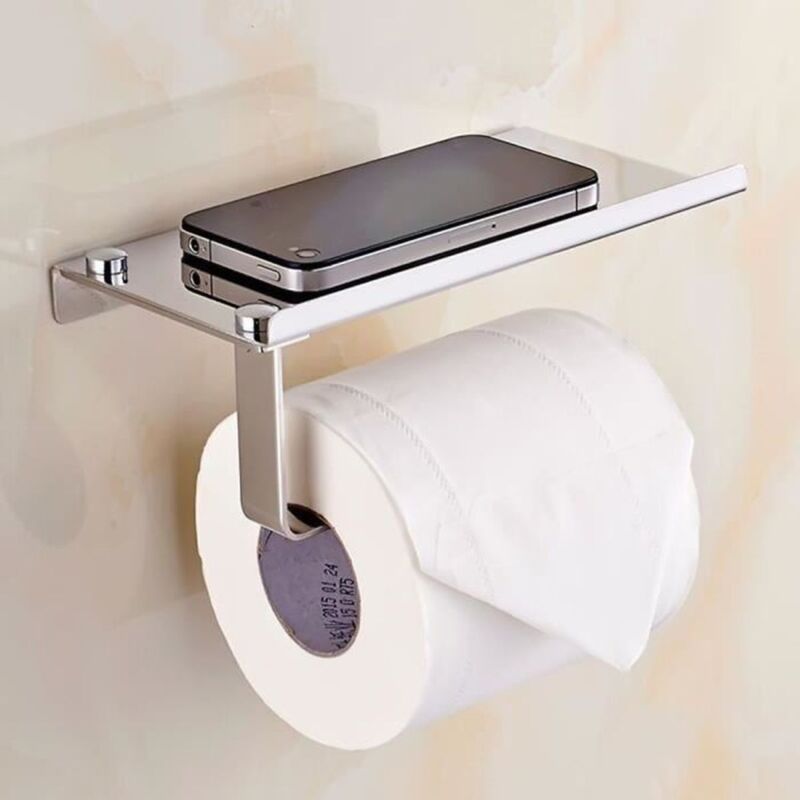 foto del prodotto stainless steel toilet paper holder silver 
