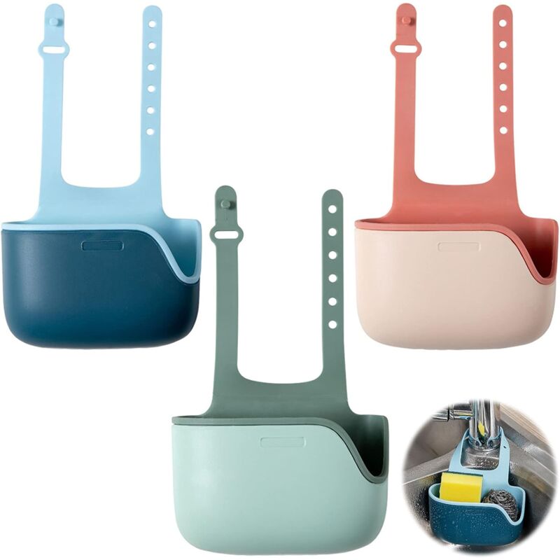 foto del prodotto 3 pieces kitchen sponge holder sink rack kitchen utensils rack