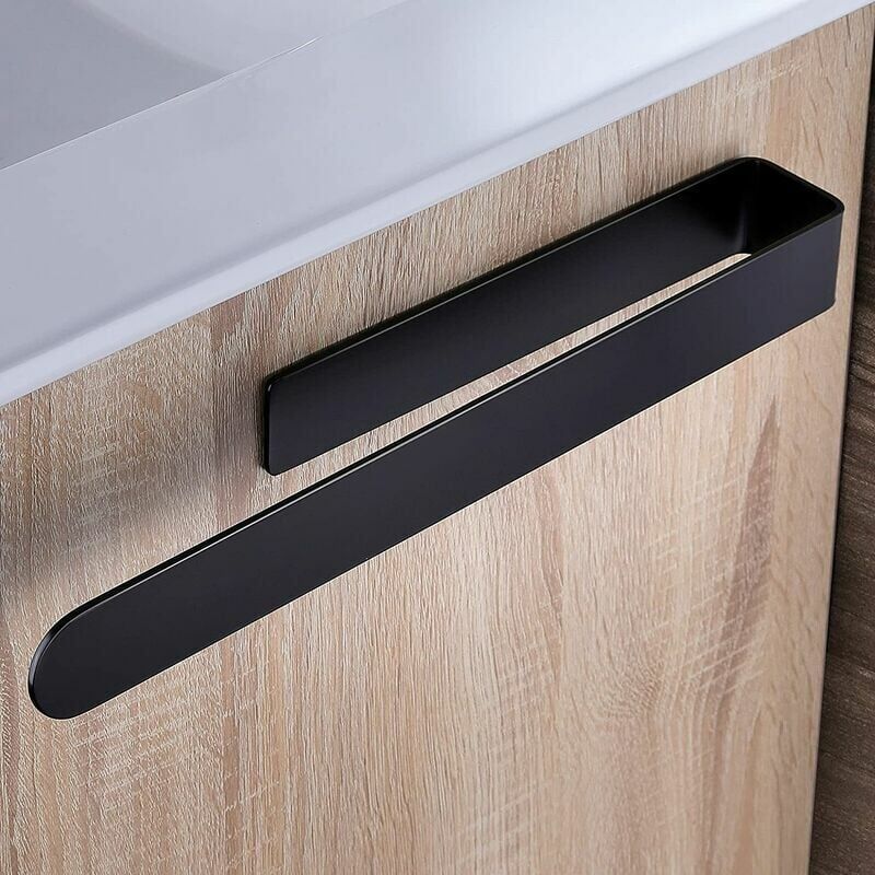 foto del prodotto bathroom towel bar black stainless steel towel bar adhesive towel holder, 37cm