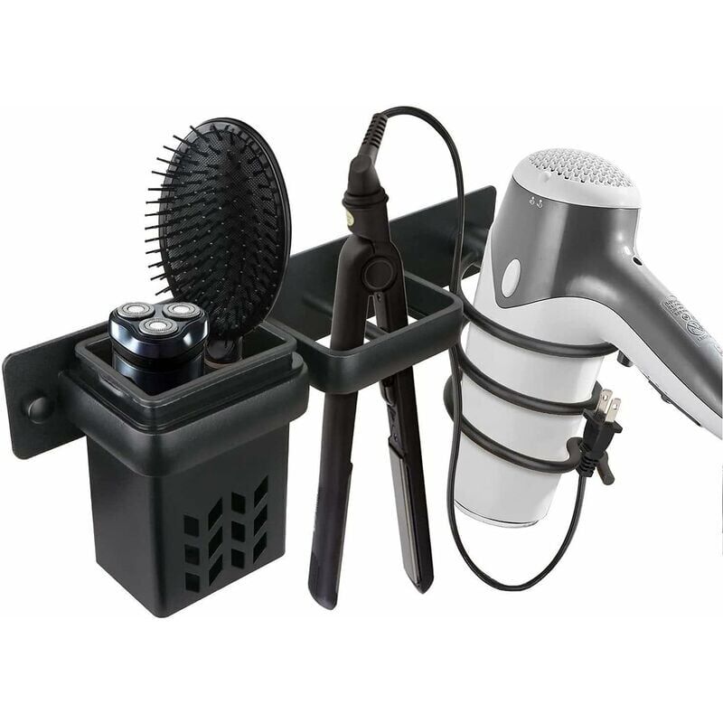 foto del prodotto hair dryer bathroom storage rack accessories holder organizer set and hair straightener professional wall mounted aluminum accessory,shelf with holes
