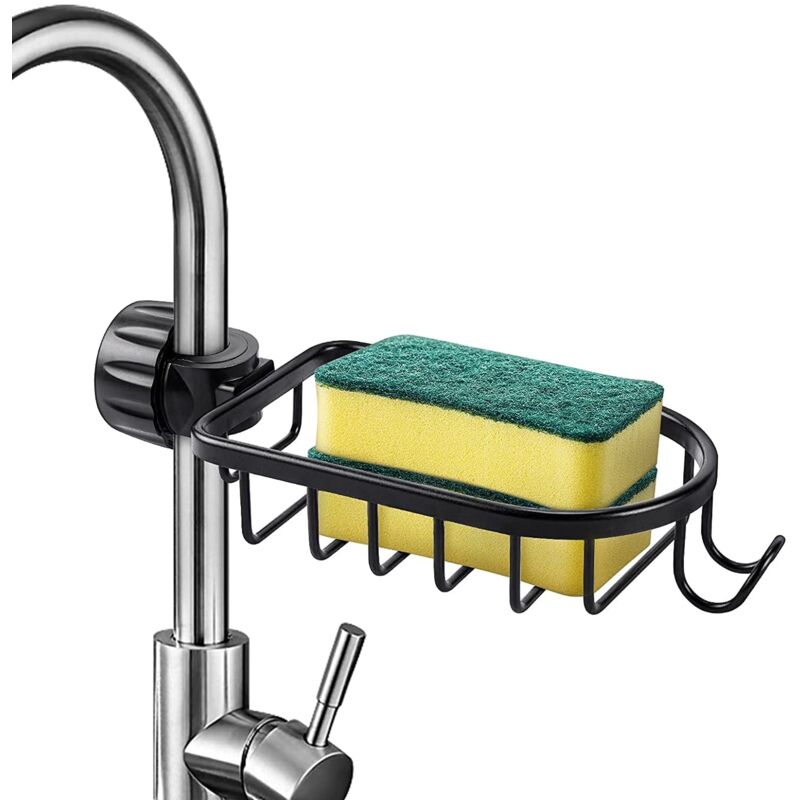 foto del prodotto zvd sponge holder kitchen storage, aluminum sink storage organizer, no drilling sink sponge holder kitchen sponge storage, bathroom soap holder