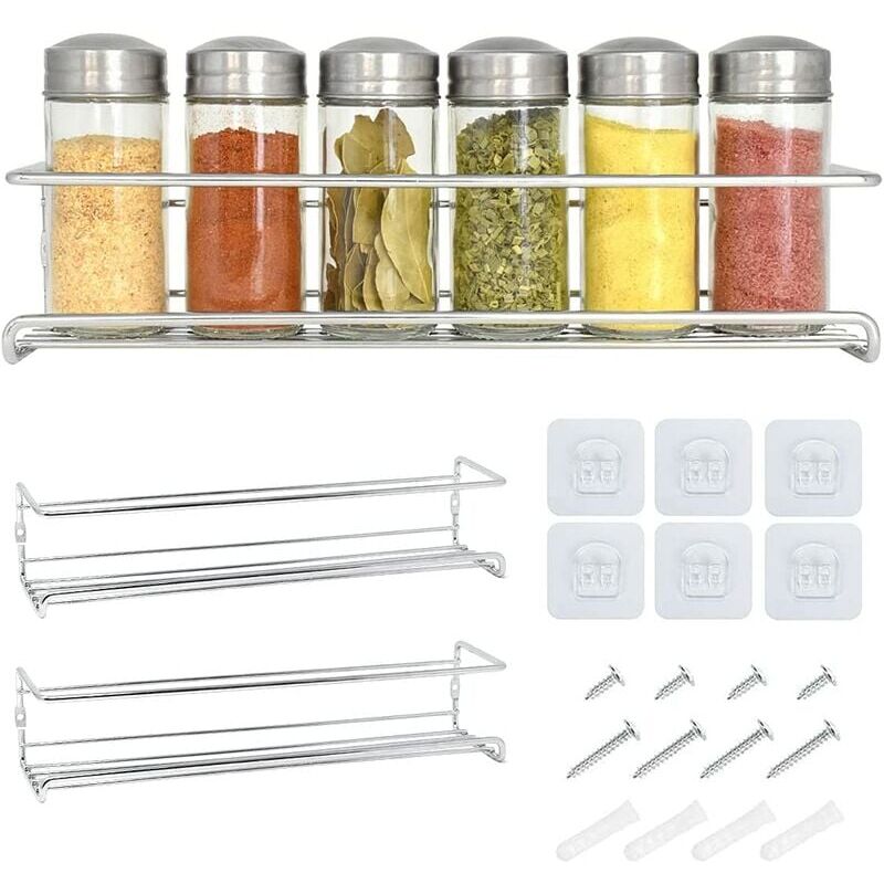 foto del prodotto metal wall mounted spice rack 2 pcs kitchen shelf kitchen spice rack easy to install kitchen wall mount shelf