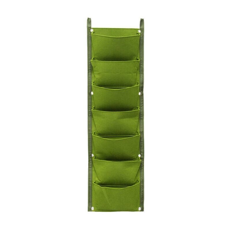 foto del prodotto wall planter bag, 7 pocket vertical planter pocket outdoor hanging planter for balcony garden yard office home decoration green 