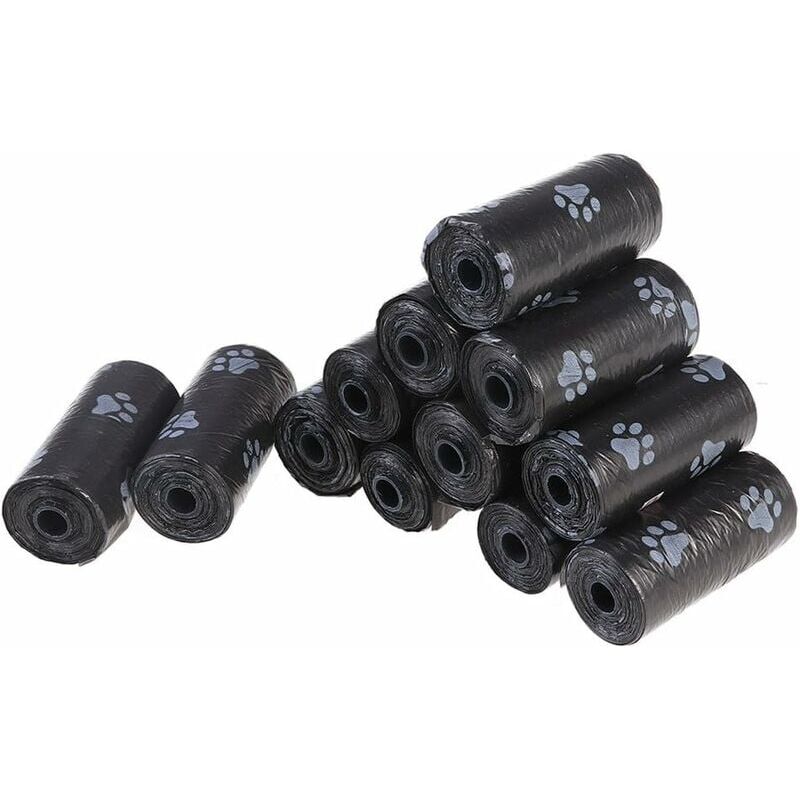 foto del prodotto poop bags for dogs, cats, pets, black, 12 rolls 180 bags total 
