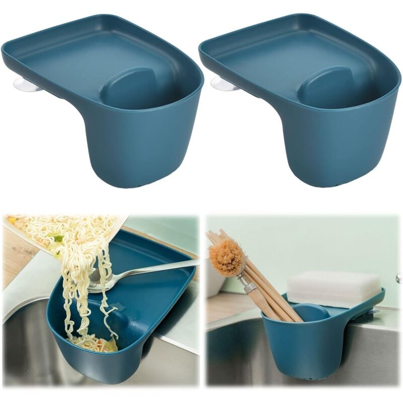 foto del prodotto zvd 2 pack self adhesive kitchen sink sponge holder kitchen sponge holder kitchen sink storage rack kitchen sponge holder with suction cups for