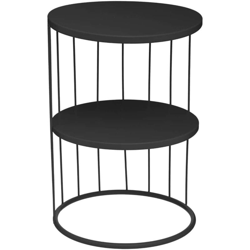 foto del prodotto wellhome tavolo decorativo da interni, nero, 3 livelli, 52 cm.