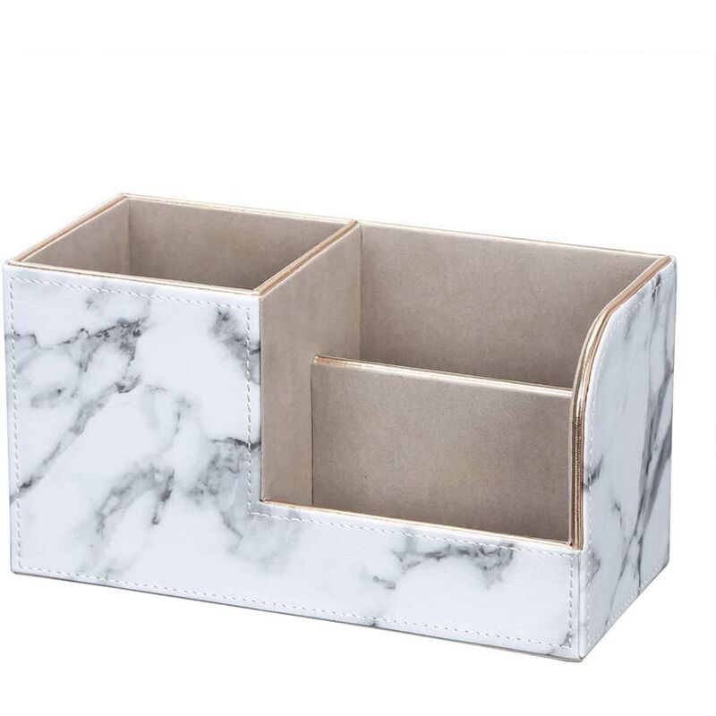 foto del prodotto pencil pot gold border white marble 