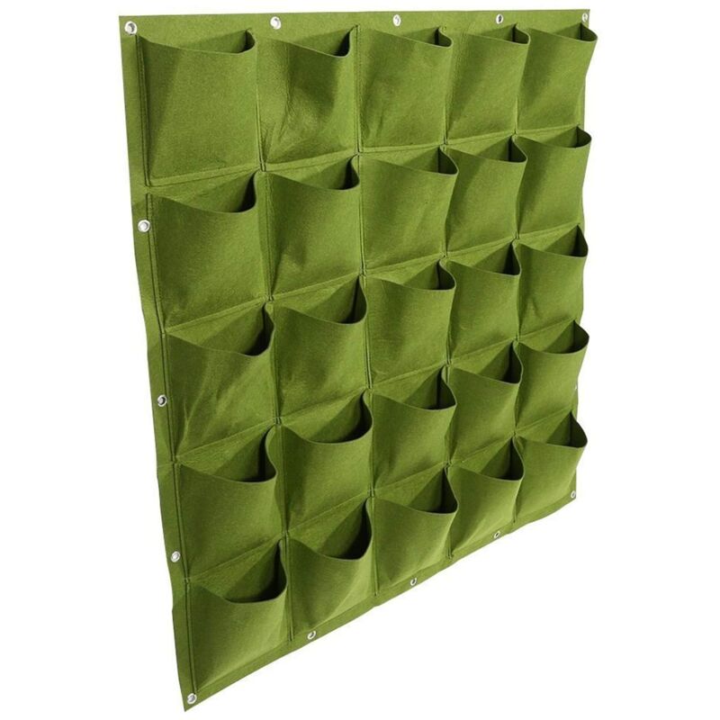 foto del prodotto zvd 25 pocket vertical grow bag hanging flower pot for outdoor garden decoration green 
