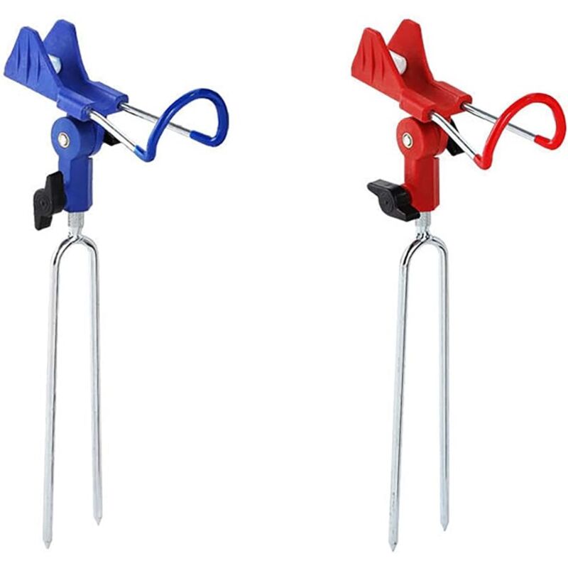 foto del prodotto 2pcs fishing rod holder, 360 adjustable stainless steel fishing rod holder, rod holder for shore fishing, beach fishing, river fishing