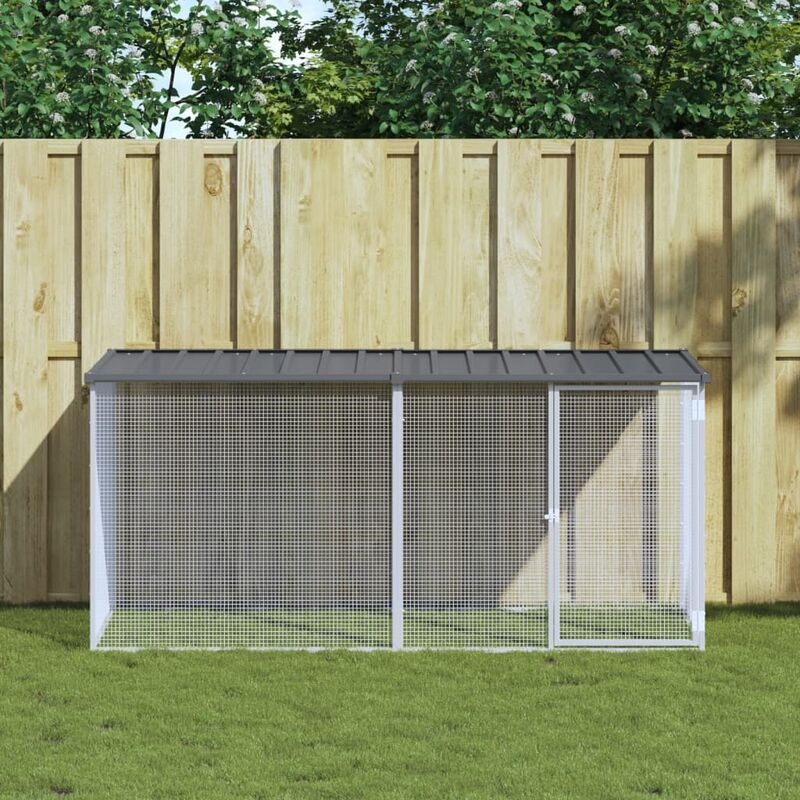 foto del prodotto furniture limited gabbia polli con tetto antracite 203x98x90 cm