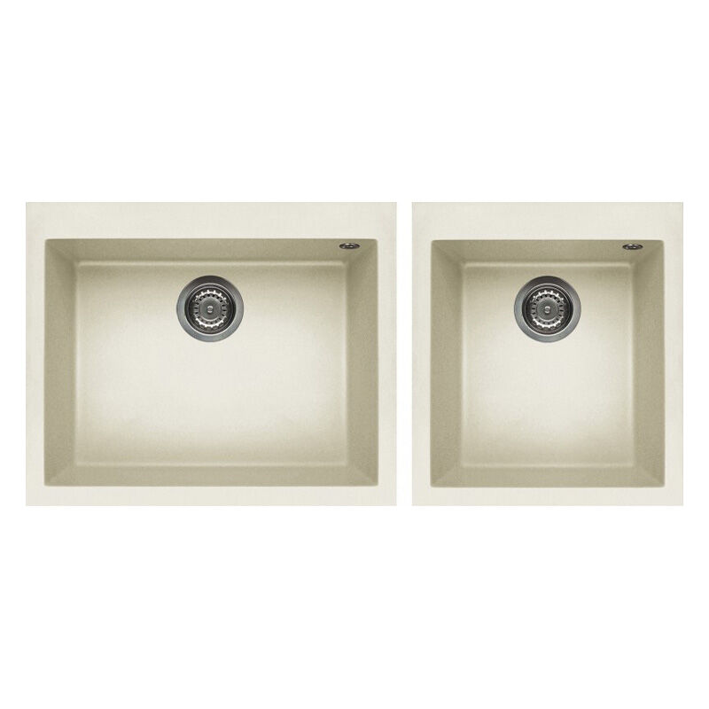 foto del prodotto lavello elleci da incasso quadra 210 granitek bianco antico lgq21062
