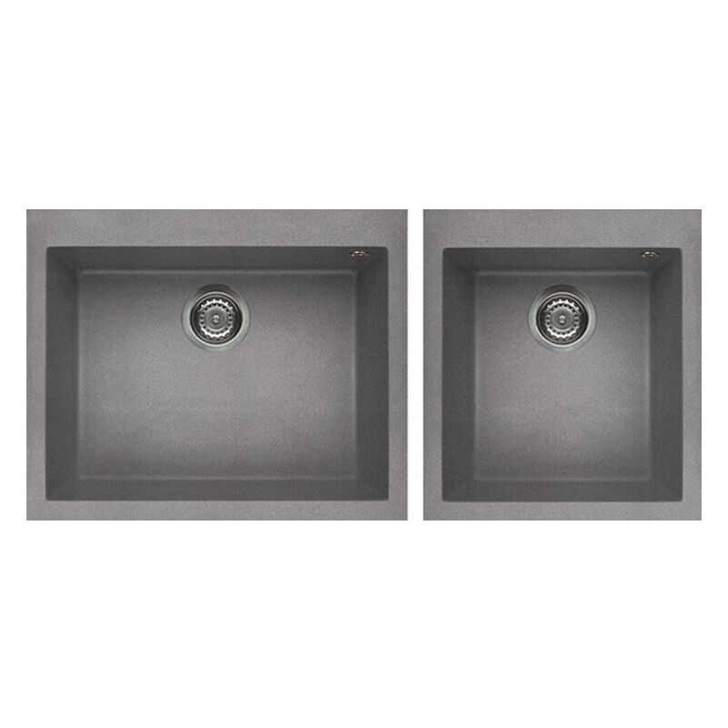 foto del prodotto lavello elleci da incasso quadra 210 granitek grigio cemento lgq21048