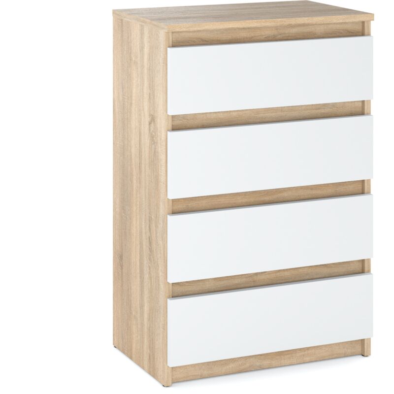 foto del prodotto cassettiera 60 cm 4s rovere sonoma bianco mobile tv mobile soggiorno