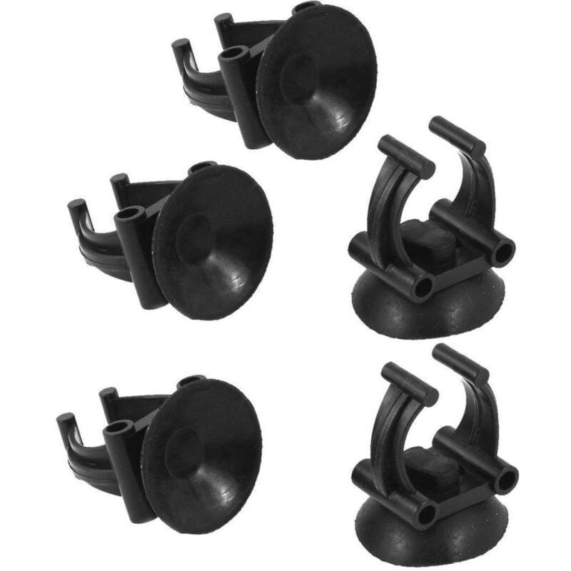 foto del prodotto trade shop traesio ventosa nero 8 pezzi clip 3cm tubo 6433 acquario ventose portafiltri pompa 