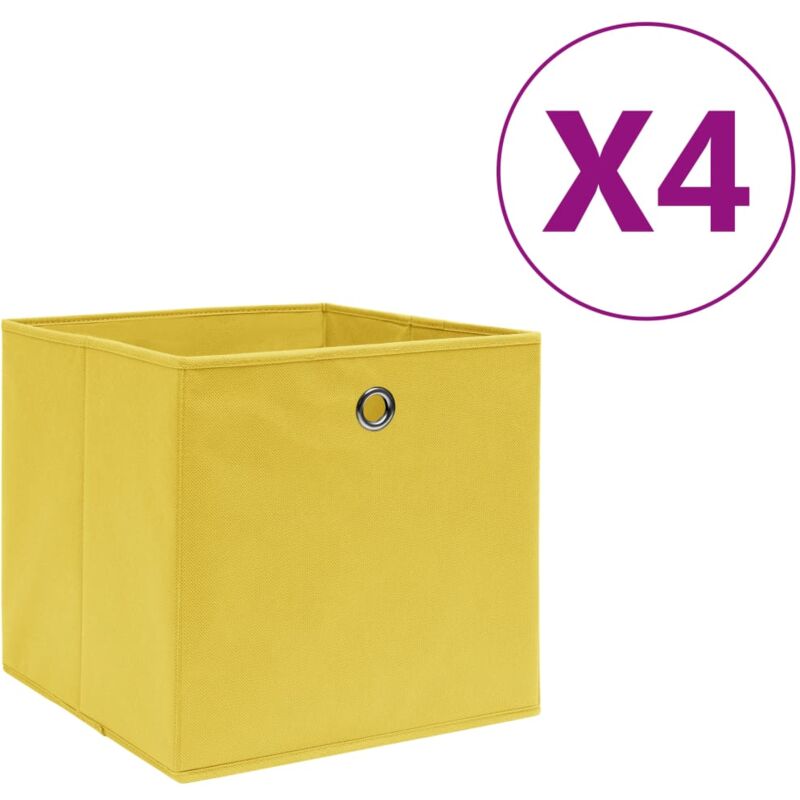 immagine 0 del prodotto vidaxl contenitori 4 pz in tessuto non tessuto 28x28x28 cm giallo