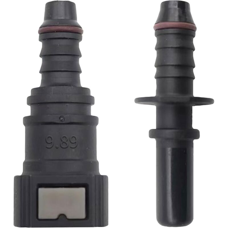 foto del prodotto sjqka connettore per tubo carburante da 2 pezzi, connettore per tubo carburante dritto femmina, connettore rapido per tubo carburante da 9,89 mm,
