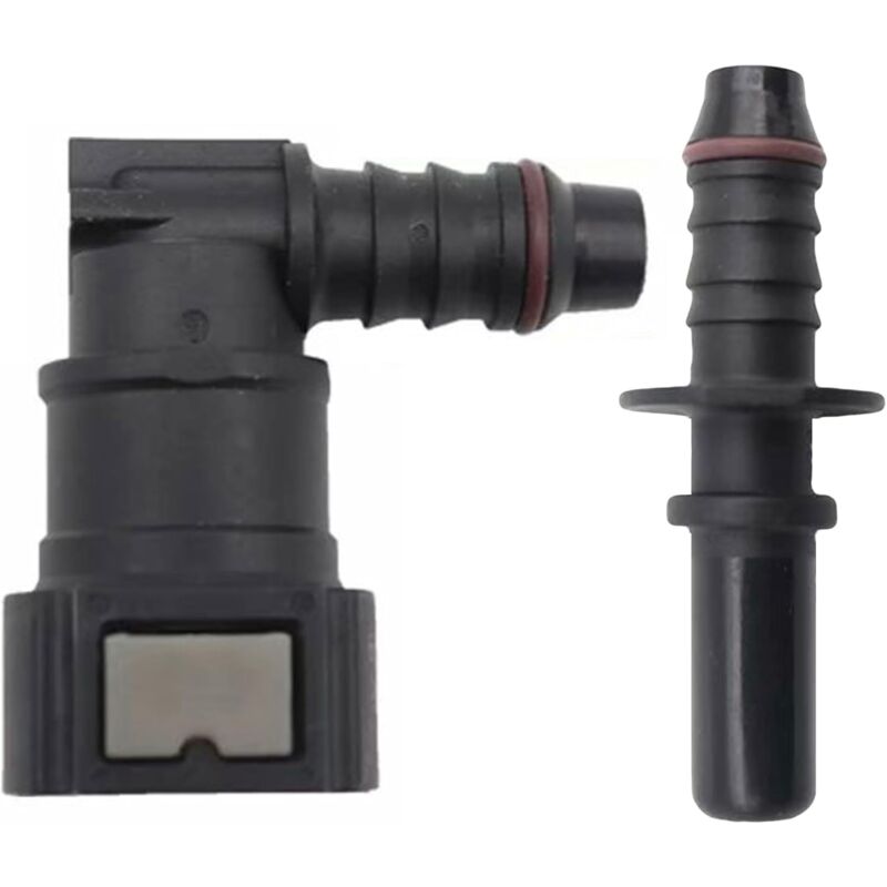 foto del prodotto sjqka connettore per tubo carburante da 2 pezzi, connettore per tubo carburante a gomito femmina, connettore rapido per tubo carburante da 9,89 mm,
