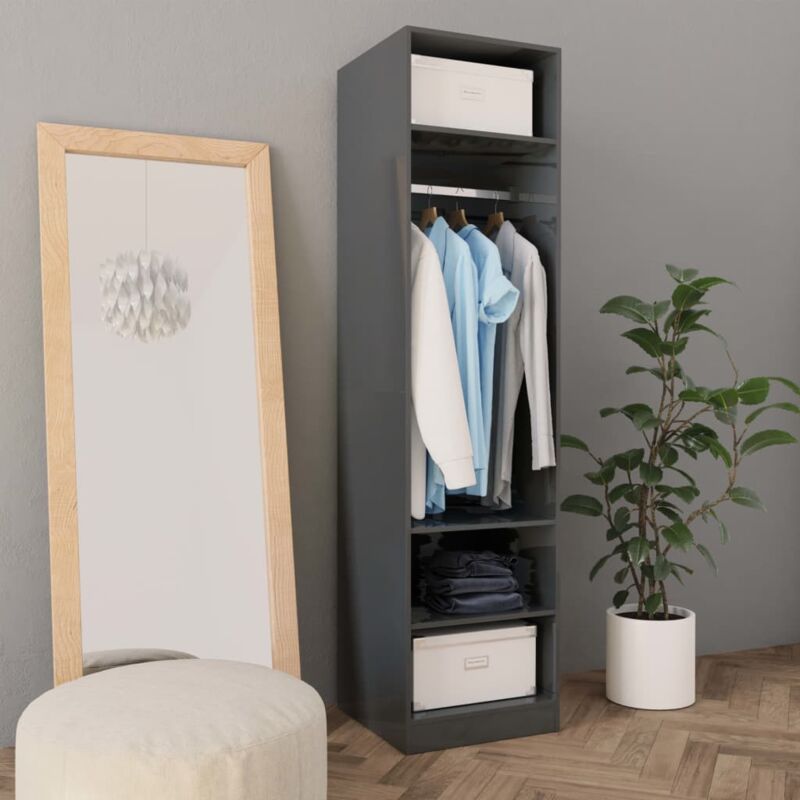 foto del prodotto furniture limited armadio grigio lucido 50x50x200 cm in legno