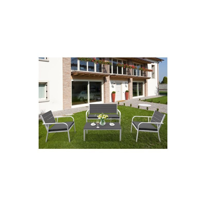 foto del prodotto salotto acciaio polywood giada papillon arredo giardino